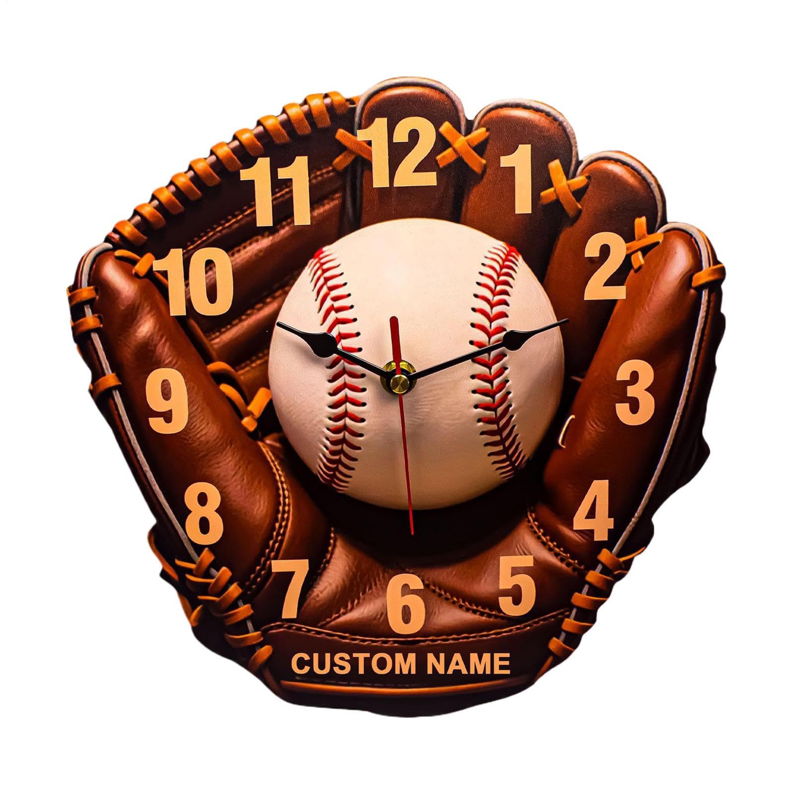 Horloge murale de chambre baseball en bois pour la déco de la cuisine