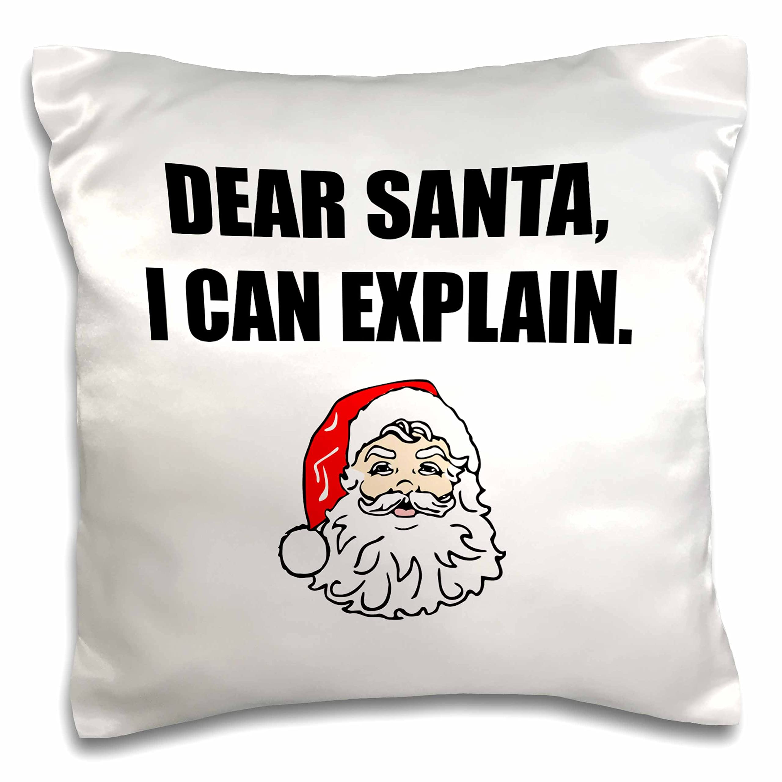3dRose Tory Anne Collections Quotes-Dear Santa I Can Explain (pc-300974-1) Pillow Case, White