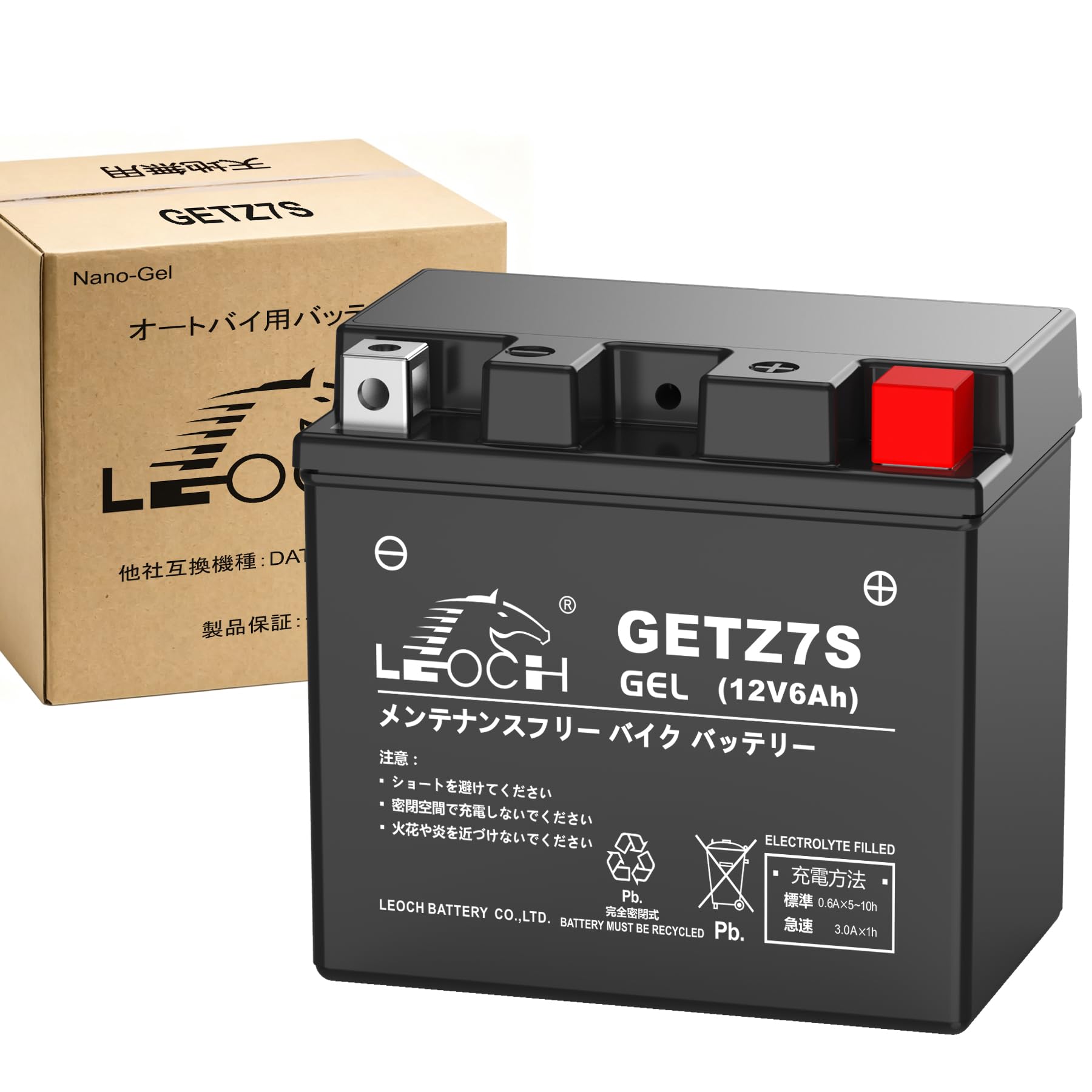 Amazon | LEOCH ゲル型 バイク用バッテリー GETZ7S（YTZ7S TTZ7SLと