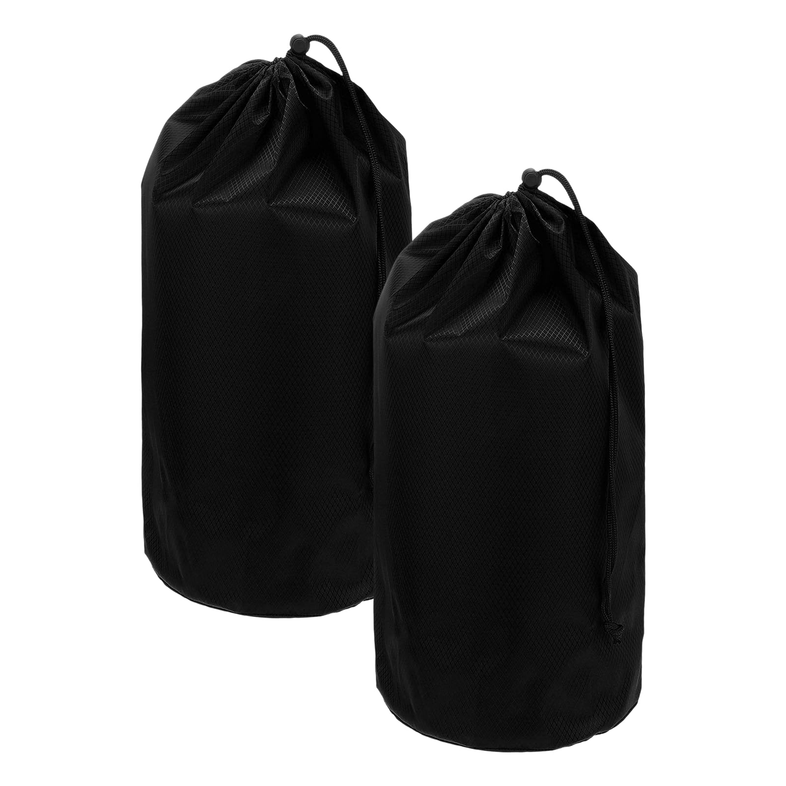 YELARXI Drawstring Bag with Toggle, Cinch Sack and Ditty Pouch Durable Portable Outdoor Ditty Bag 30x60cm & 2Pcs & Black - Fitting for (Sports/Backpacking/Camping/Traveling)