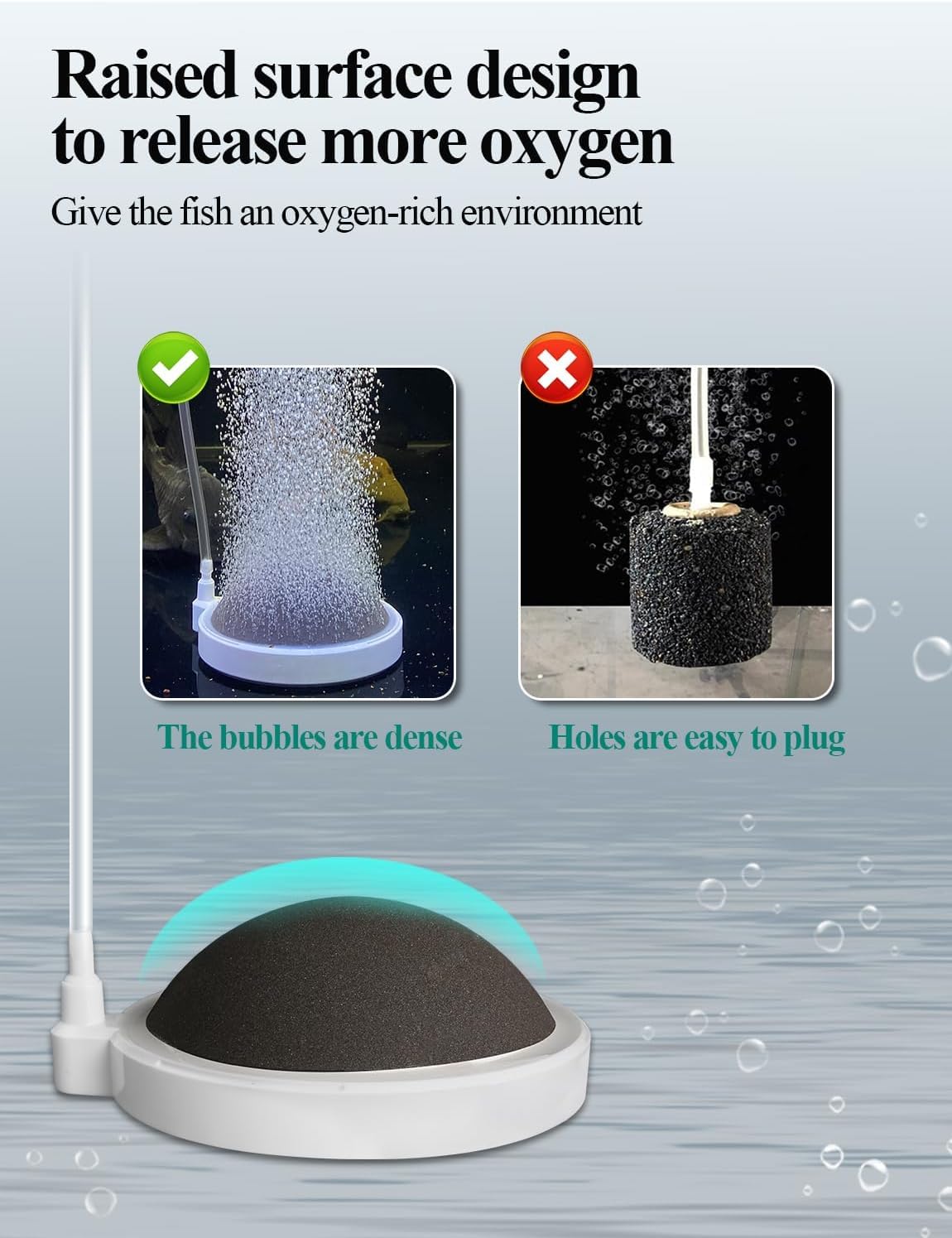 UPETTOOLS Gorgogliatore per acquario, grande e nano, diffusore di ossigeno disciolto super alto per creare bolle super piccole, 13 cm