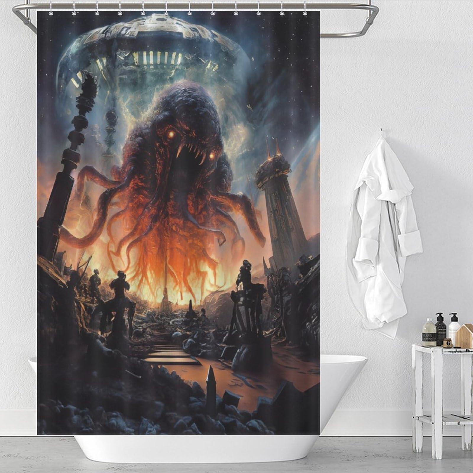 Rideau de douche Cthulhu pour décorer la salle de bain du domicile ou de l'hôtel