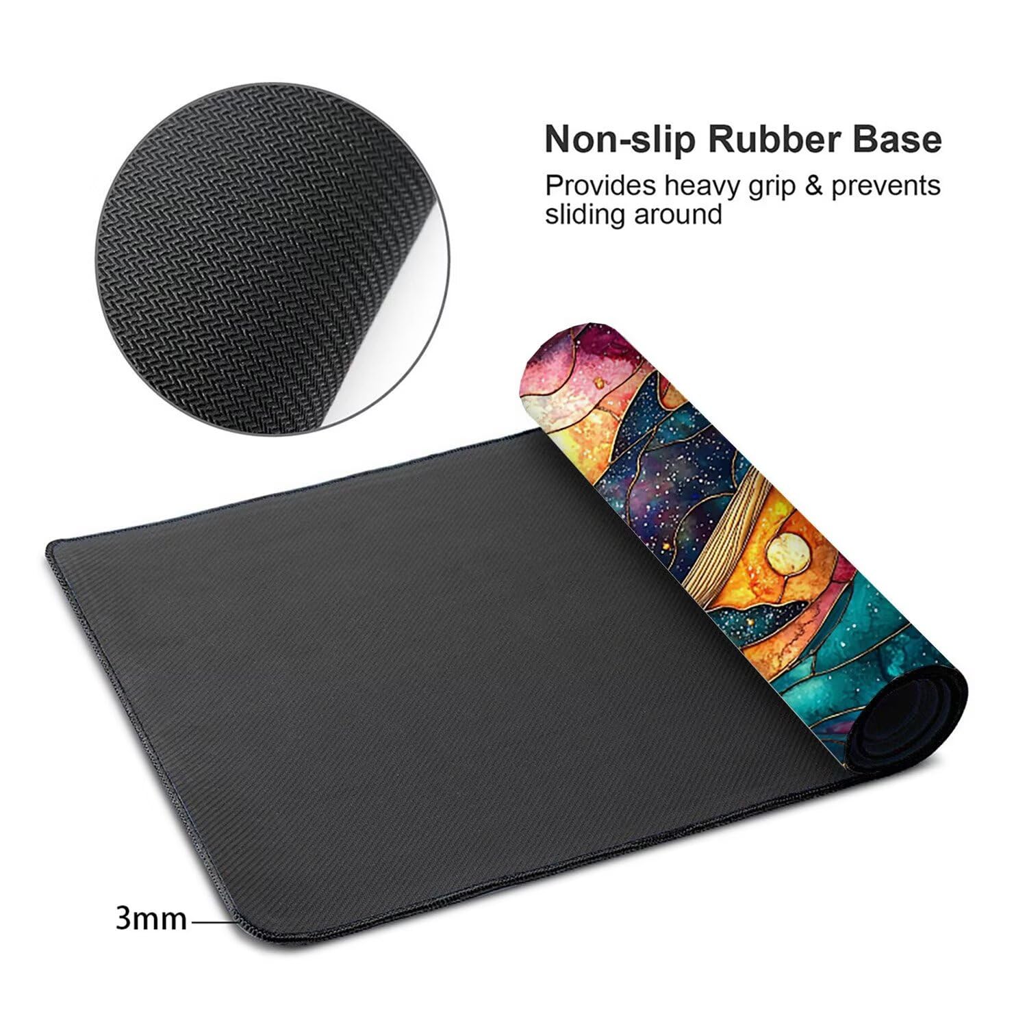 Podkładka pod mysz do gier XXL Mousepad 1000 x 500 mm, duża podkładka pod biurko z antypoślizgową gumową podstawą dla graczy, poprawia precyzję i szybkość (gwiaździsty wieloryb) X-909