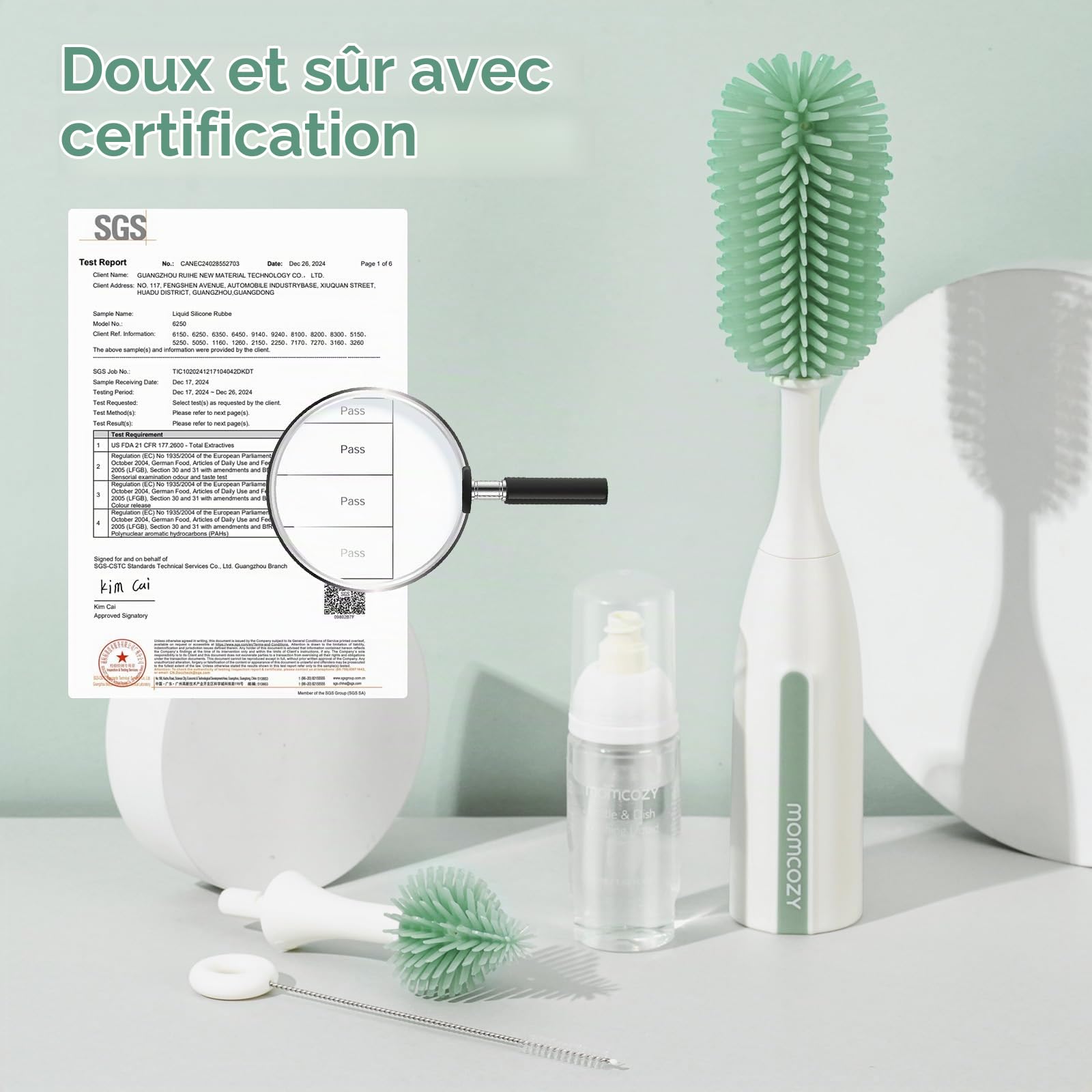 Momcozy LS005 Goupillon Biberon & Égouttoir Vertical pour Biberons
