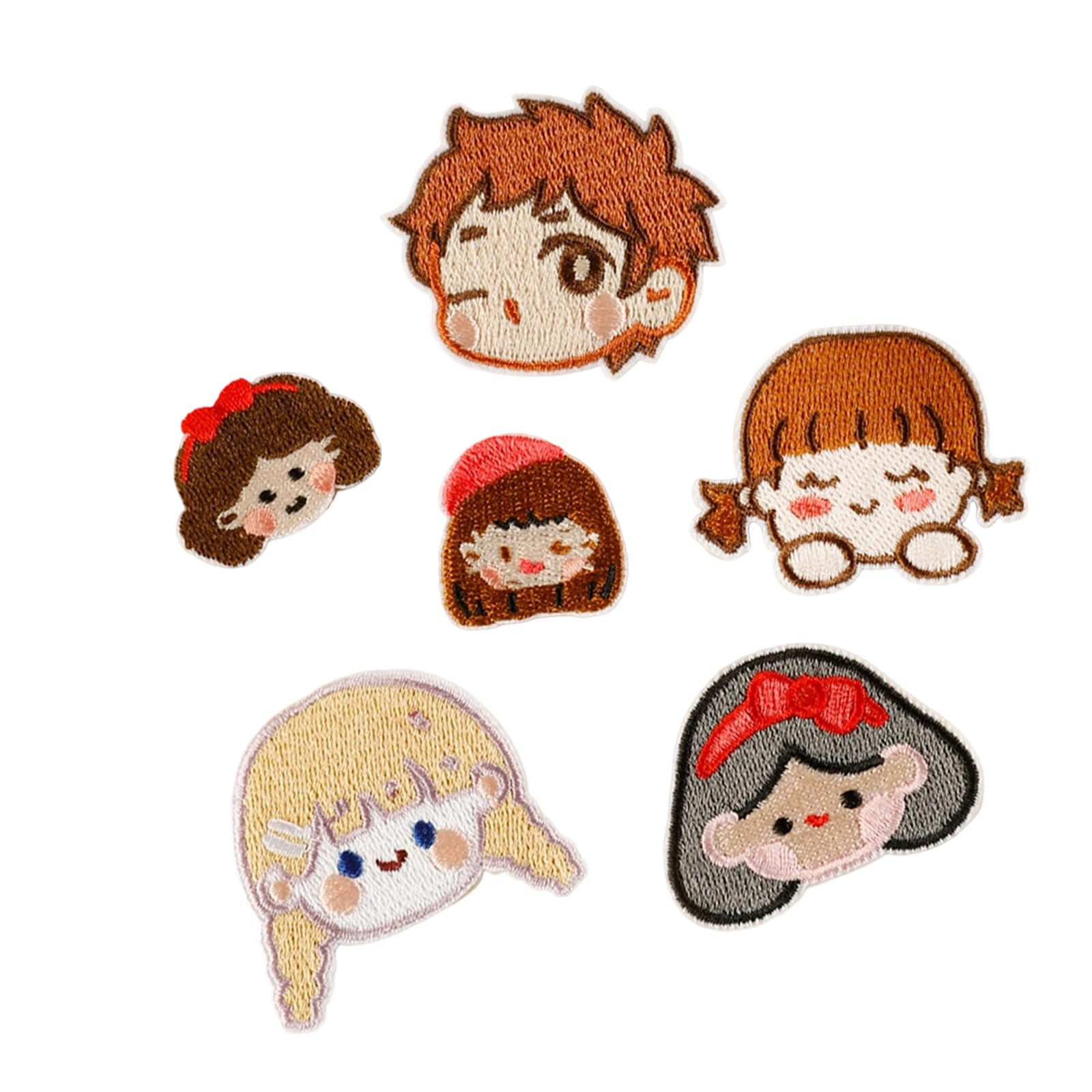 Buxuaaaa 6Pcs Decorative Iron on Fabric Patches Adhesive Embroidery Applique for Jackets Backpacks Clothing Decoration Sewing Polyester Clothing Patches
