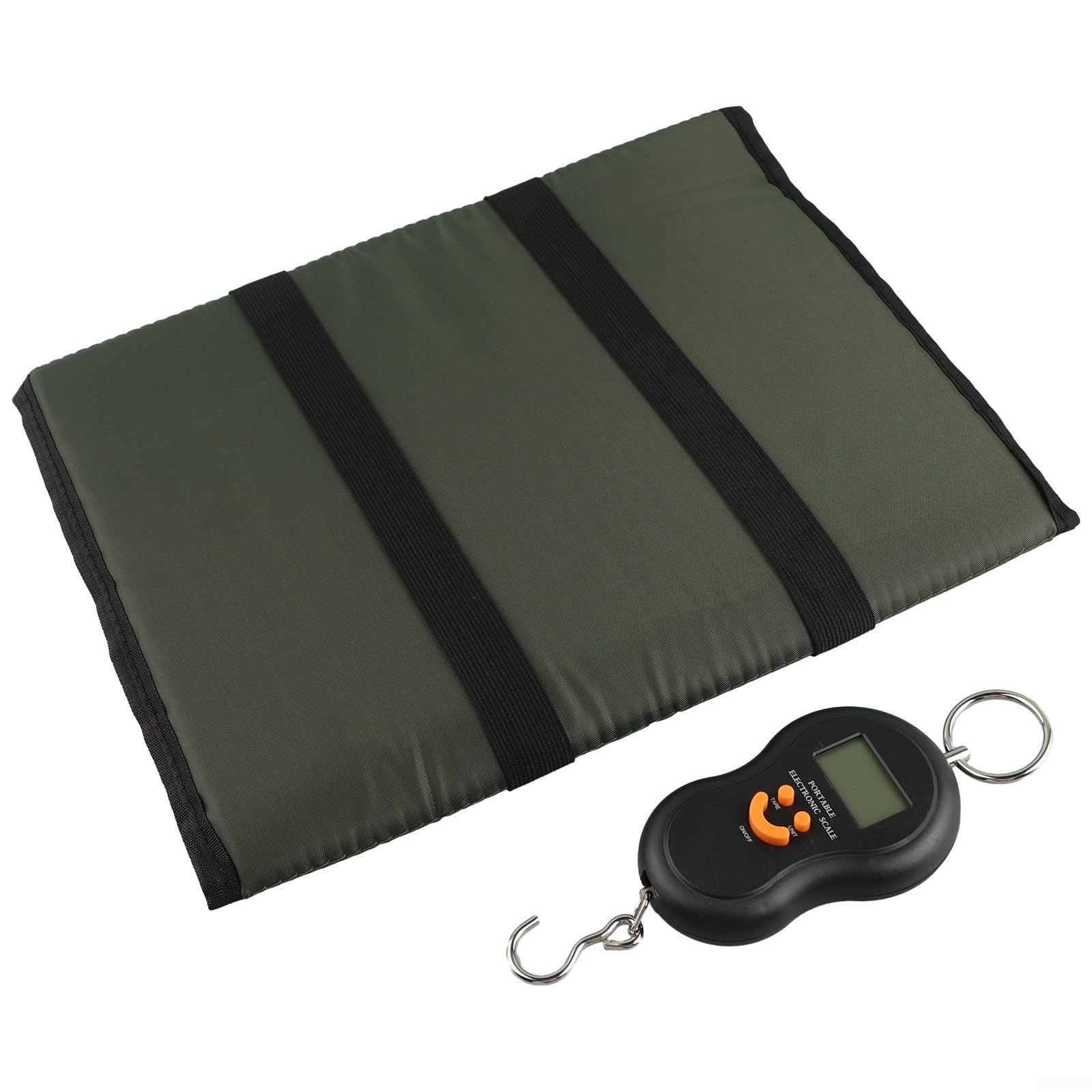 Tapis d'atterrissage pliable pour la pêche à la carpe avec balance numérique, kit de protection léger pour pêcheurs à la ligne (noir)
