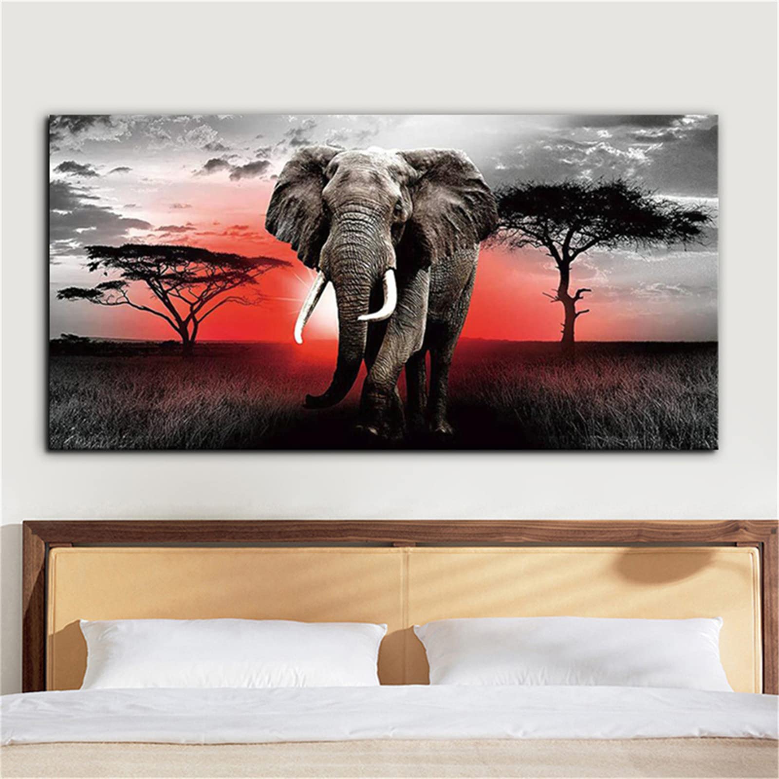 Peinture Diamant Éléphant rouge, un loisir créatif relaxant pour adultes et enfants.