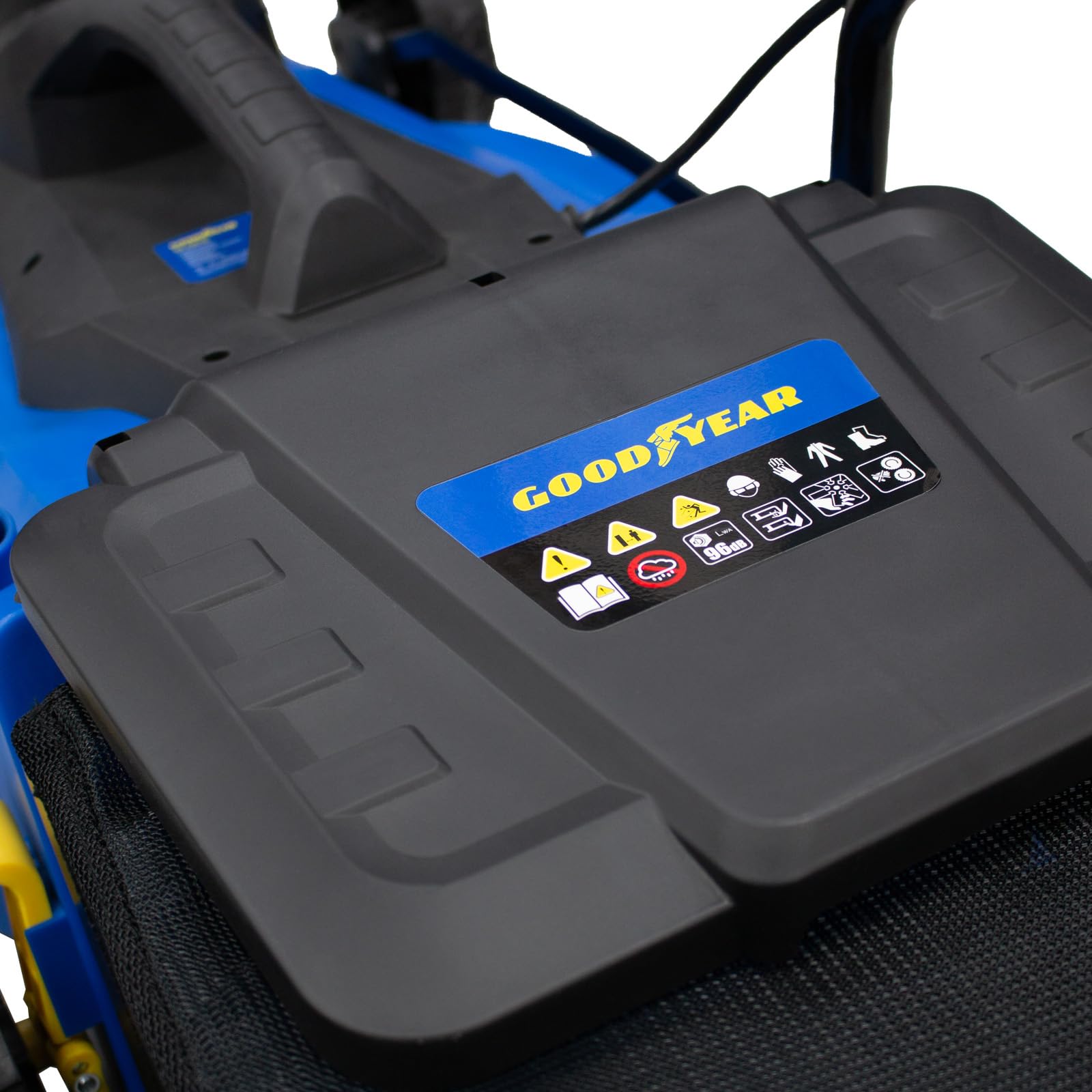 Goodyear - Tondeuse à Gazon Électrique 1800W, Largeur de Coupe 40cm, Moteur 3200 TR/Min, Tondeuse Électrique Filaire pour Jardin jusqu'à 300m², Hauteur Réglable & Bac de Ramassage 35L