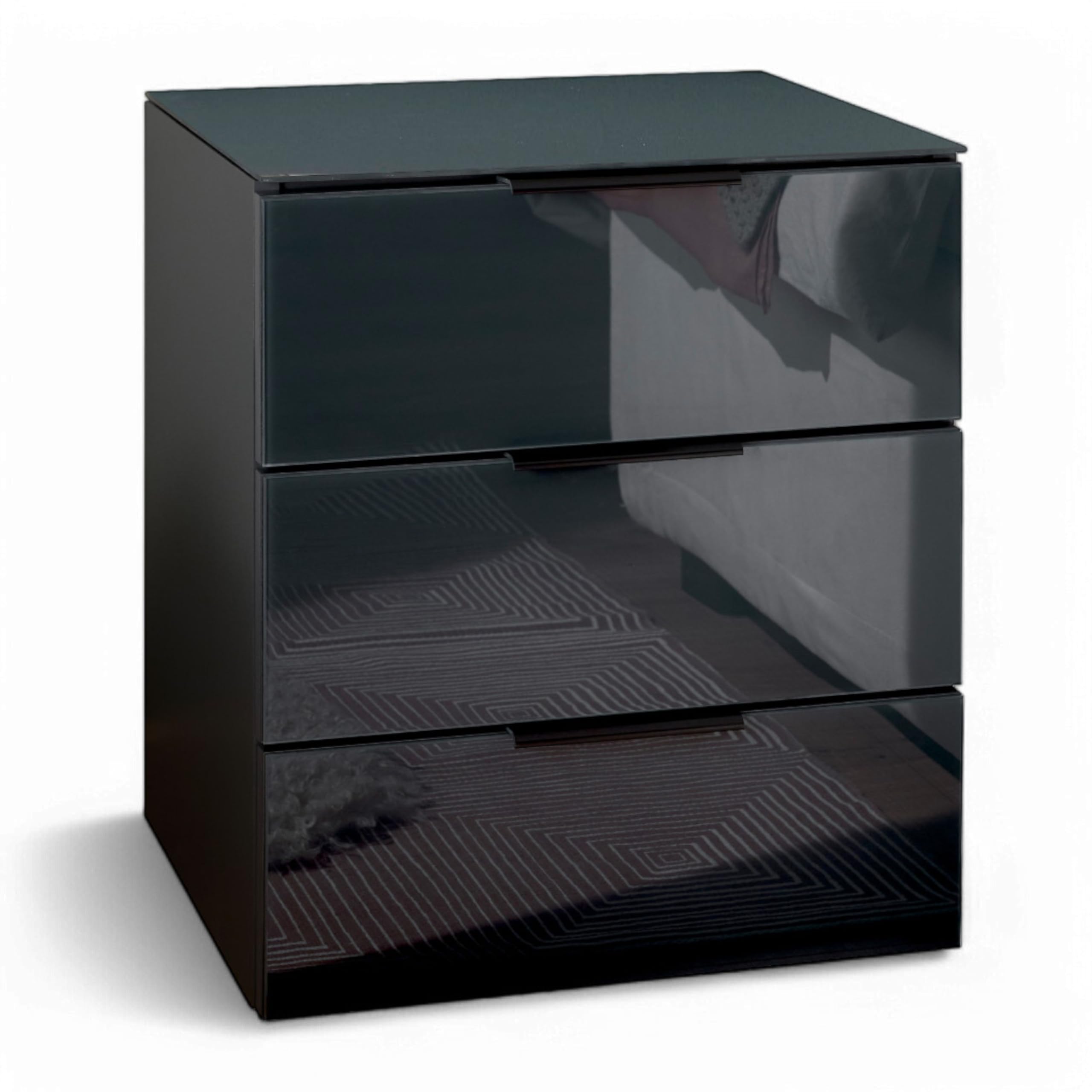 PARI Nachttisch in Graphit - Moderner Nachtschrank mit Schubladen und viel Stauraum - 46 x 53 x 40 cm (B/H/T)