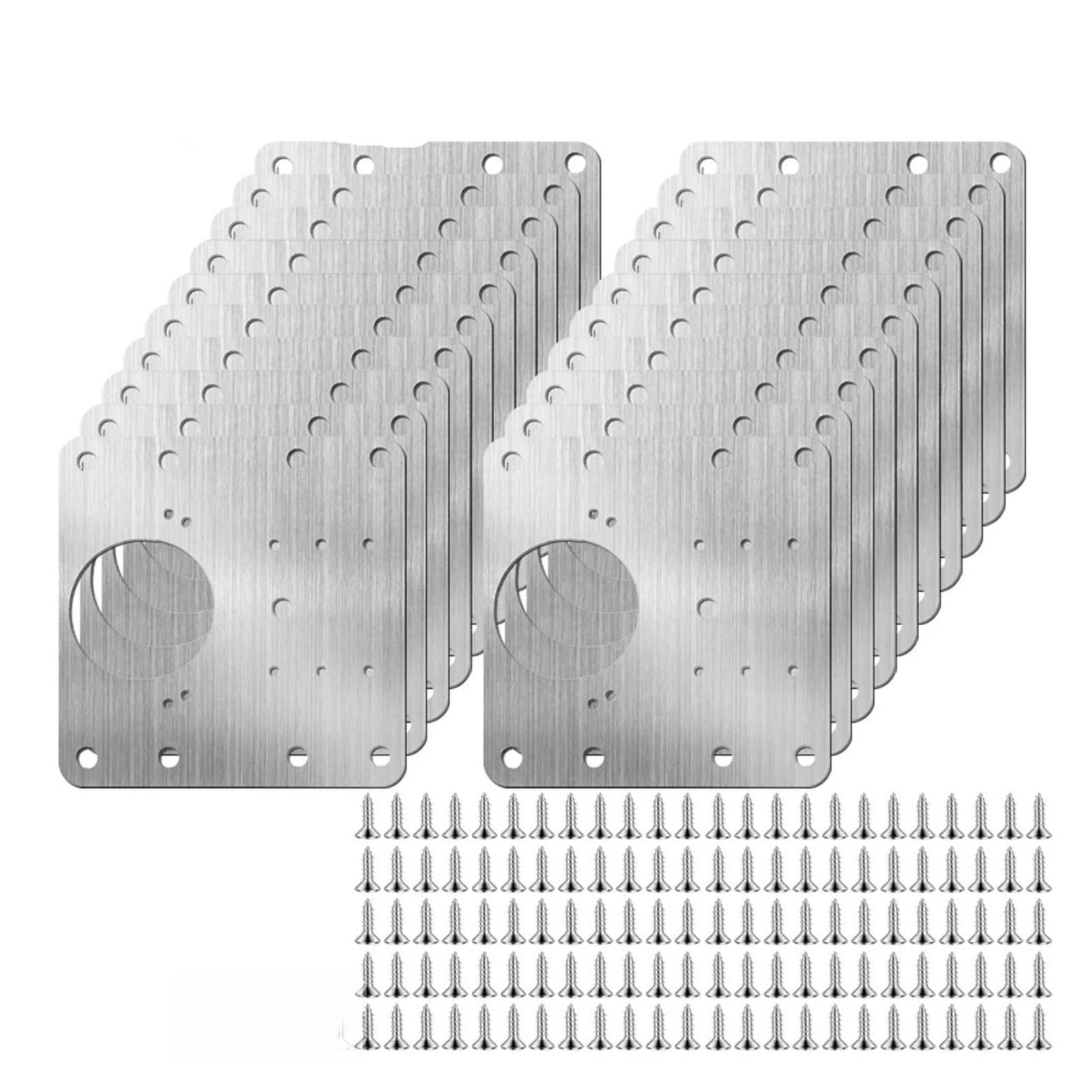Meytxoa B-10Pairs(20Pcs) Hinge Repair Plate 10/1Pairs Hinge Repair Plate Cupboard Door Mounting Tool Furniture Cabinet Hardware Stainless Steel Fixing Kit(B-10Pairs(20Pcs))