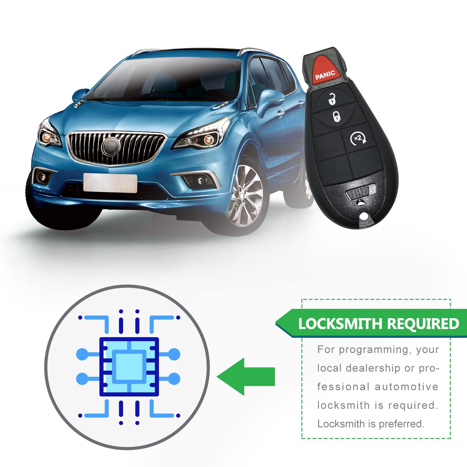 2-Pack Keyless Entry Remote Key Fob For Dodge Ram 2013-2017 | Black, Fits GQ4-53T (68159654) - Batteries Included 8 thumbnail image
