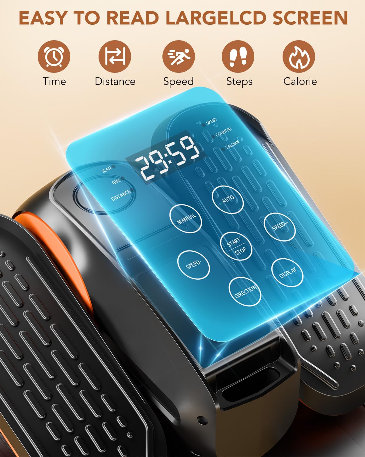 DamKee Under Desk Oval Exercise Machine Electric Oval Leg Exerciser Seen on TV 12 Speed Foot Exerciser for Seniors Portable Mini Seat Pedal Exerciser for Home Office Vertical