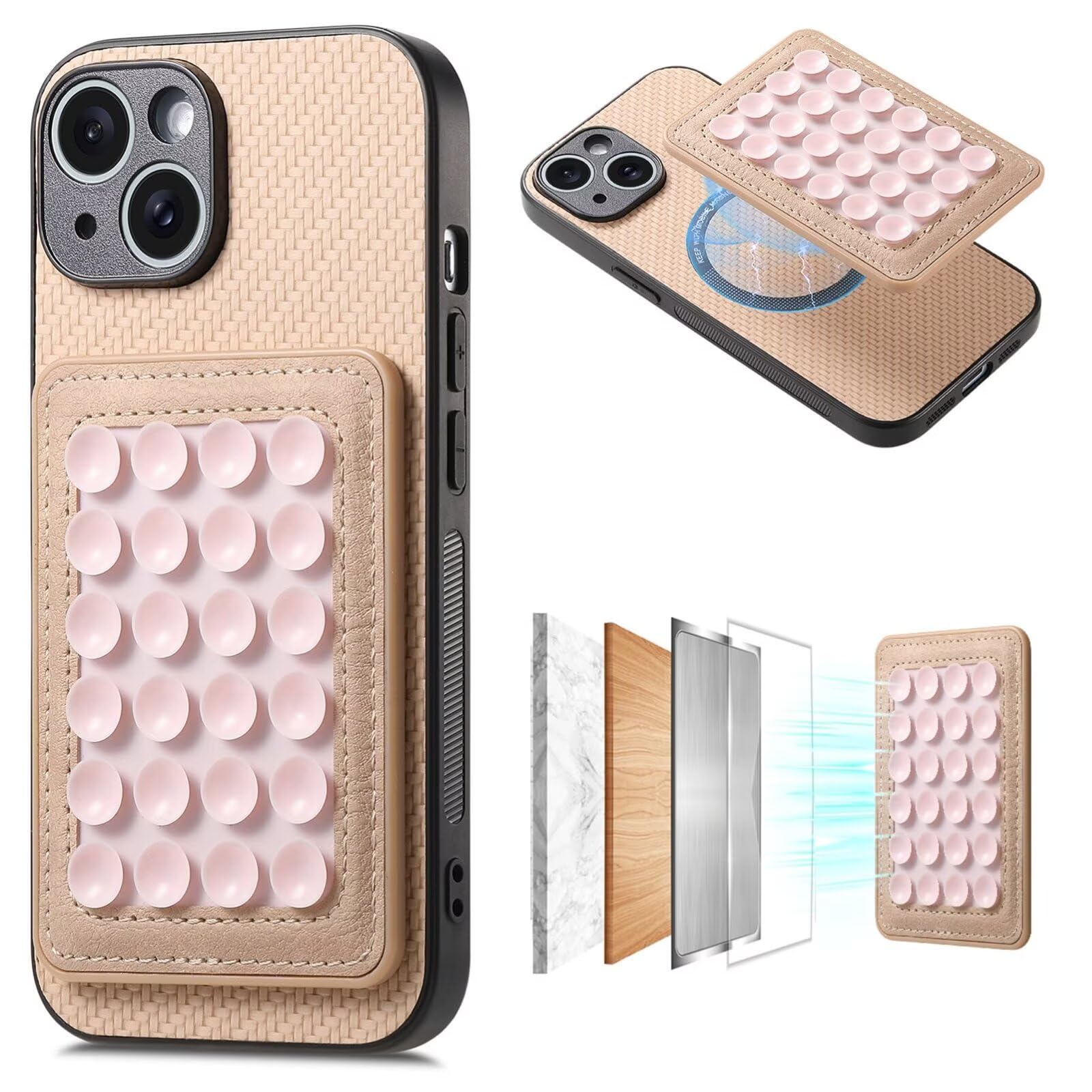 Support telephone ventouse FERLAN rose pour coque Vivo Y20A - 8
