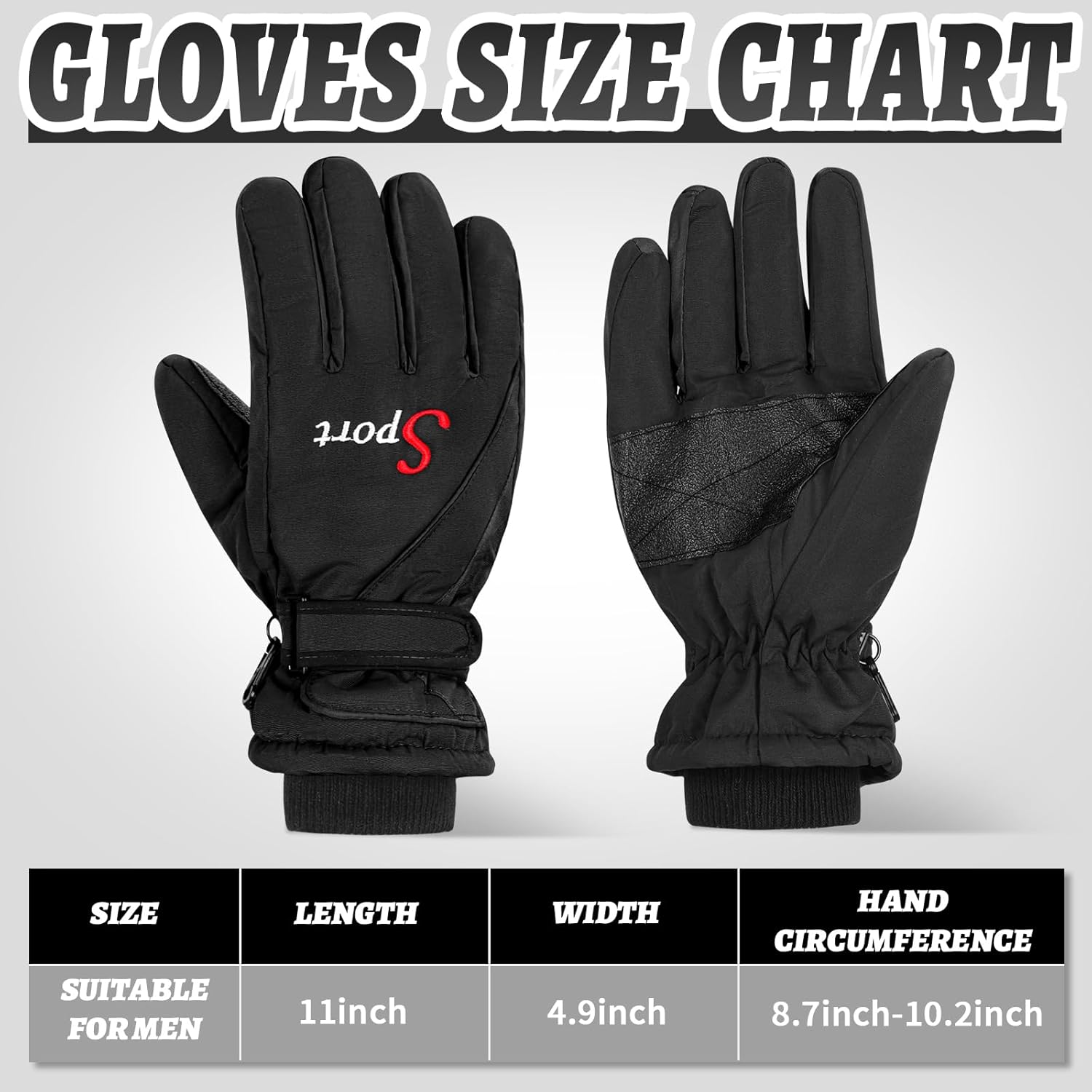 Lewtemi 2 Pairs Waterproof Mens Ski Gloves Winter Warm Mens Gloves for Skiing Motorcycling Outdoor Activities - Image 4