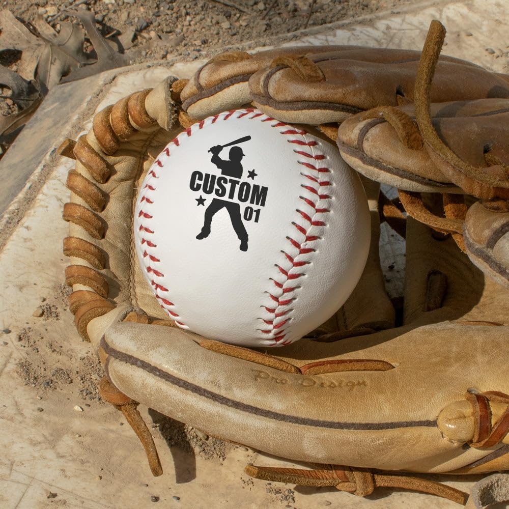 TeesAndTankYou Custom Name and Number Baseball – Personalized Keepsake Gift for Baseball Players or Teams