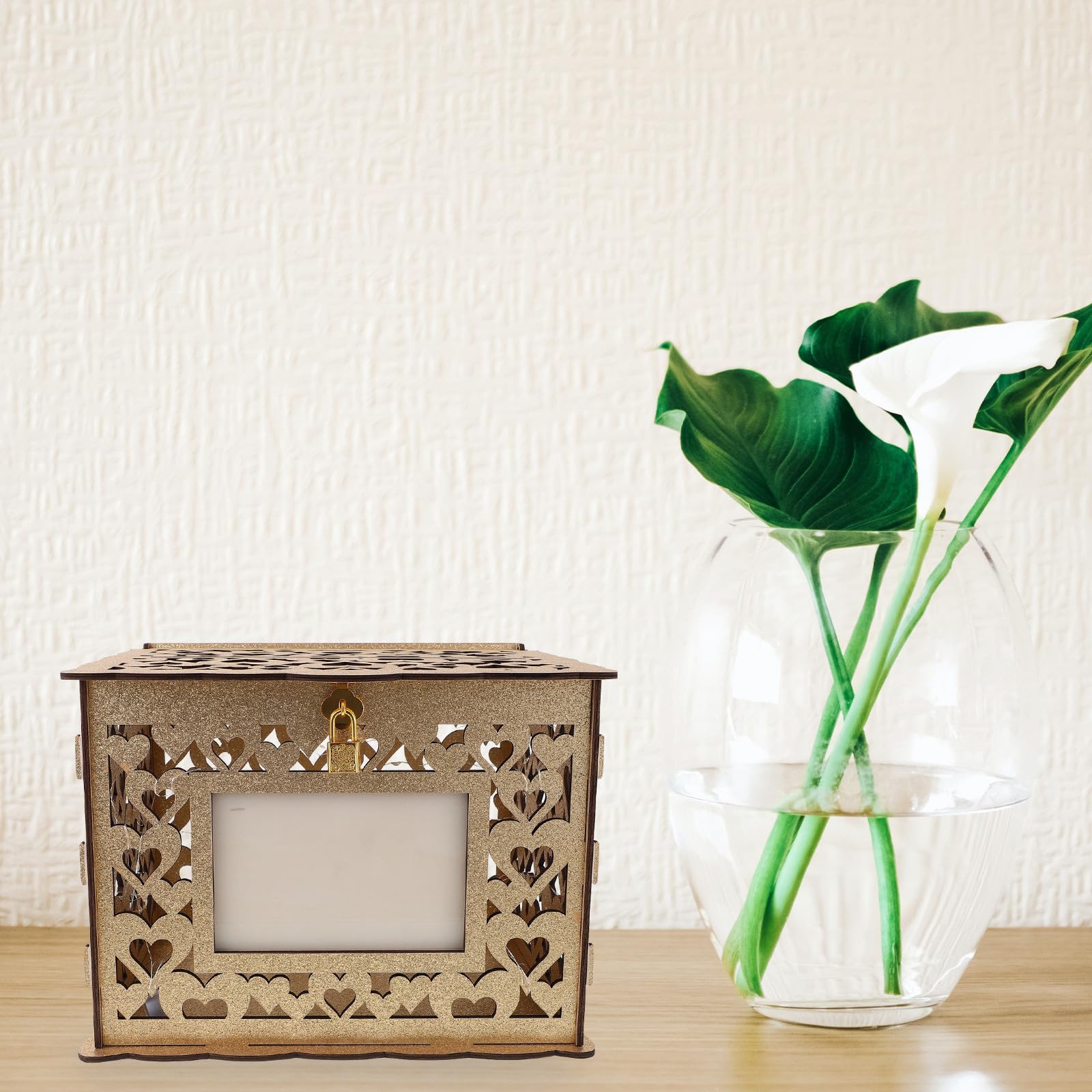 Elegante Hochzeitskartenbox und Metall in Gold mit Beleuchtung Multifunktionale Geschenkbox zur Erinnerung und Dekoration für Hochzeitsfeiern und Zuhause