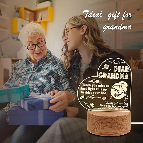 Miniatura 6 de Elecstars Regalos de luz nocturna para abuela, regalos de cumpleaños para abuela, regalos del día de la madre para abuela de nietos, regalos de