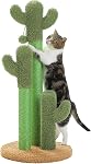 PAWZ Road Cactus Cat Scratching Post with Natural Sisal Ropes, Interactive Ball, Cat Scratcher for Cats and Kittens Green