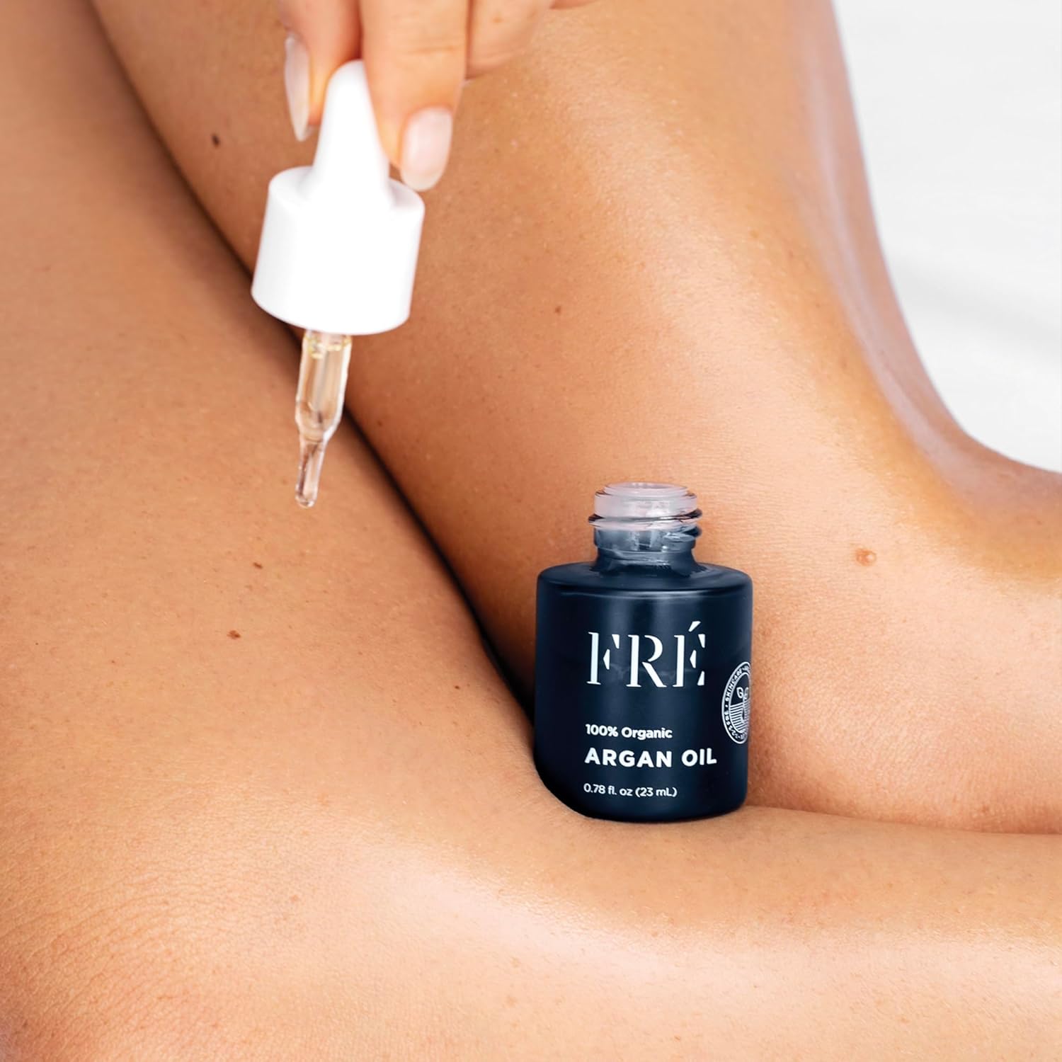 100% Organic Argan Oil by FRE Skincare - Argan Oil for Hair, Skin & Nails - Cold Pressed Carrier Oil Stimulate Growth for Dry Damaged Hair - Moroccan Skin Moisturizer for Softer & Smoother Skin