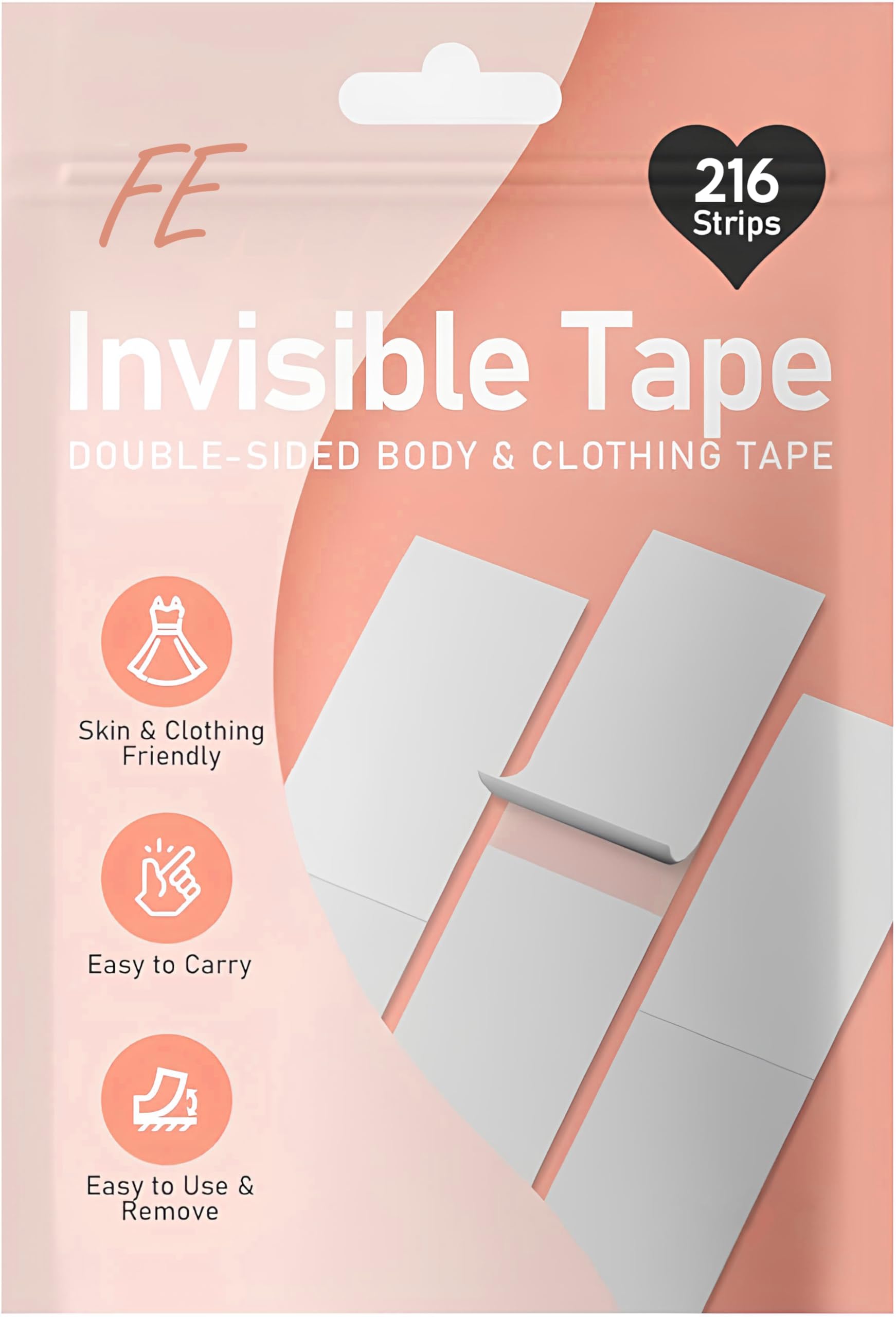 FE 216-Strips Double-Sided Tape for Fashion, Tape for Clothes, All Day Strength Tape, Fabric Tape for Women Clothing and Body, Invisible and Clear Tape for Sensitive Skins-image-37