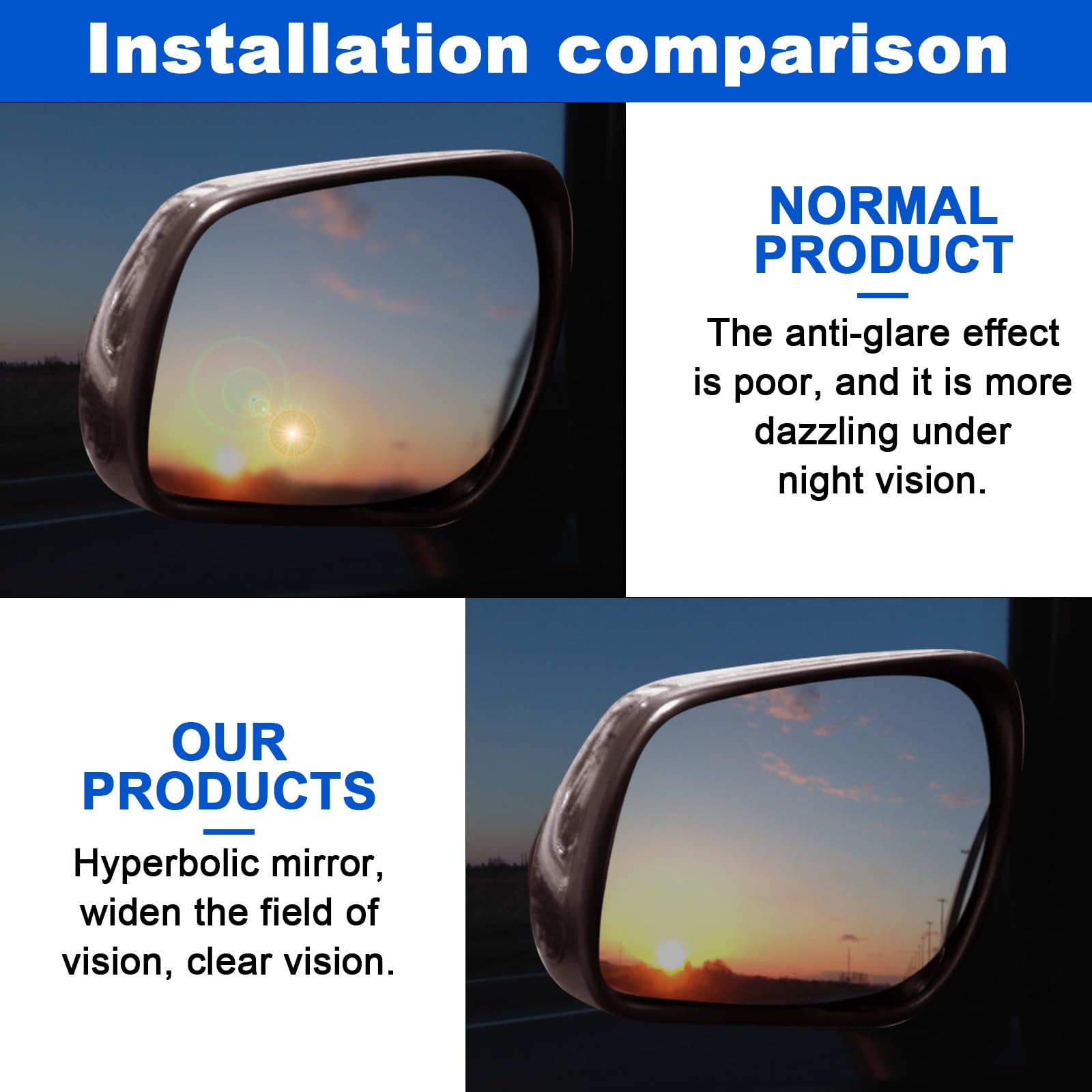 Cristal de Espejo Compatible con Audi A3/S3 2004-2008, A4/S4 2002-2008, A6/S6 2006-2008, Cristal de Espejo Exterior Hiperbólico Asférico Retrovisor Térmico