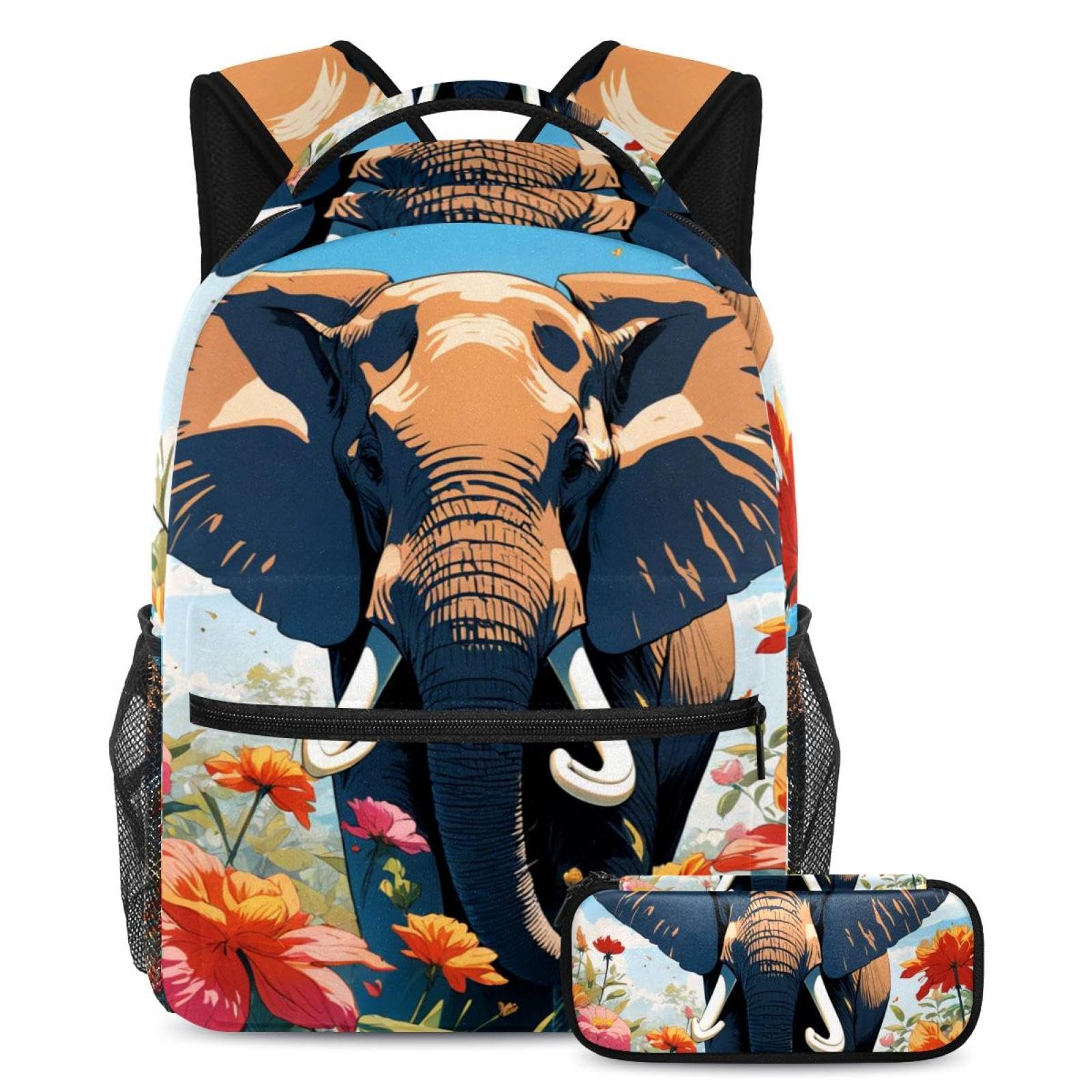Cartable enfants éléphant multicolore de 29.4x20x40cm - 7