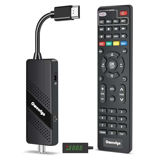 Digital Converter Box for TV, 2026 OWERSLYN 1080P ATSC Tuner Box with TV Tuner, Programs Recording & Playback, USB Media Player, HDMI/AV Output, 3RCA Cables, 2-in-1 Remote, Digital Channel Free
