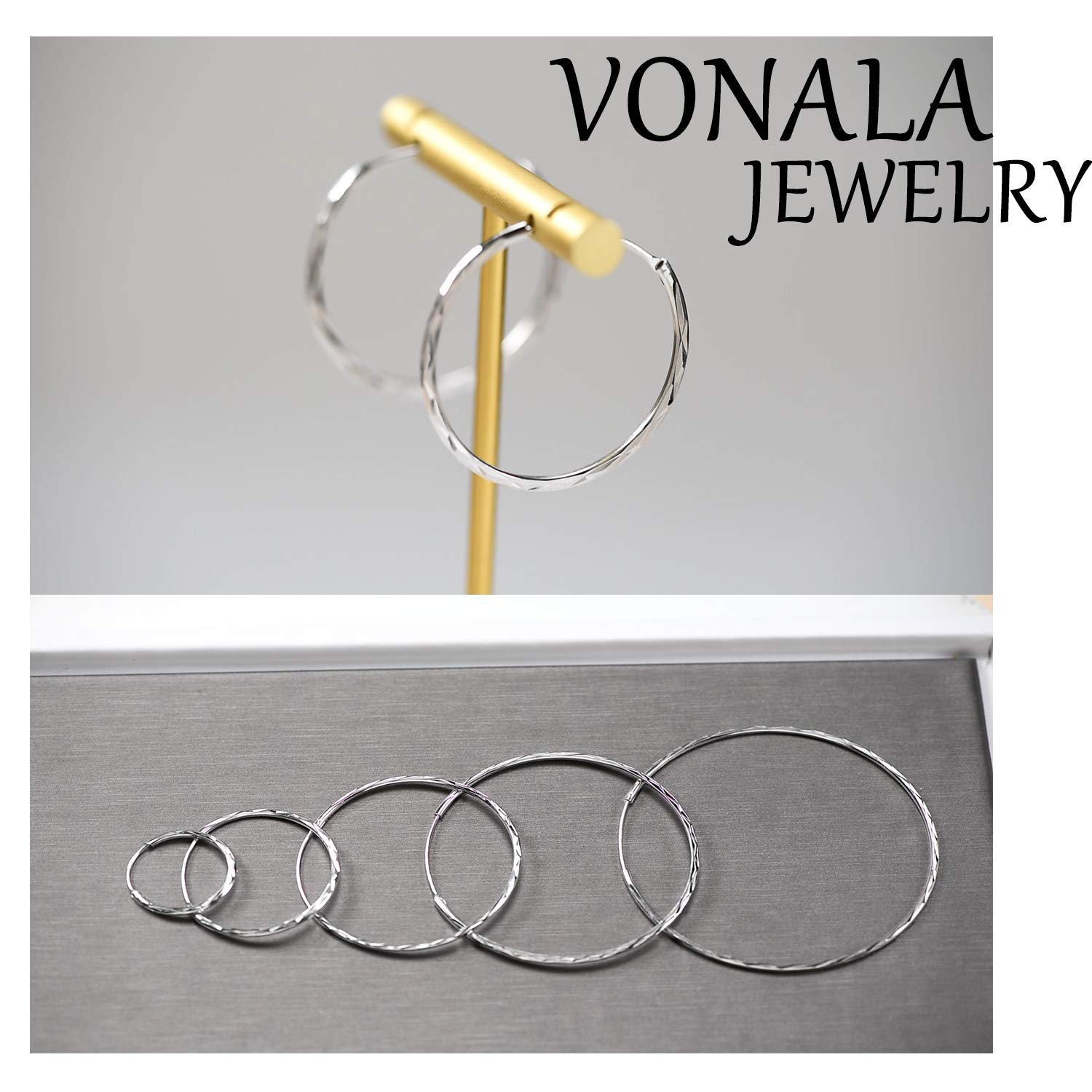 VONALA 925 Sterling Silber Kreis Endless Creolen Ohrringe für Frauen Damen