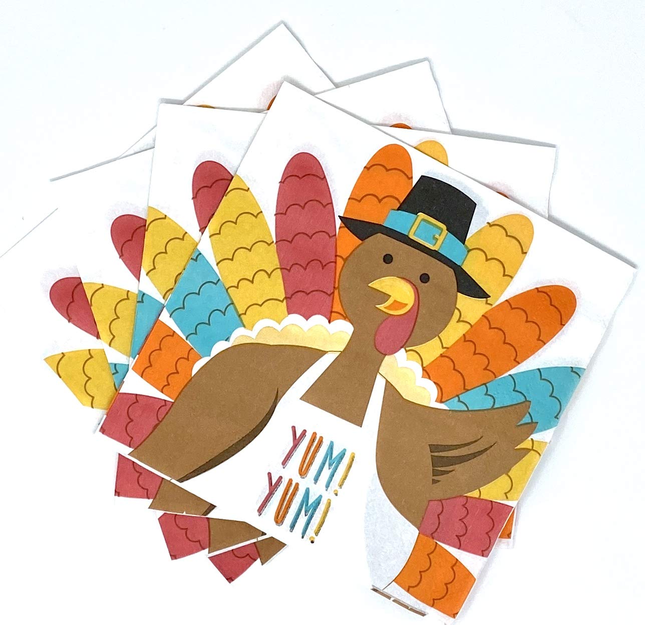Thanksgiving Truthahn Pappteller & Servietten Set – 60-teilig, Herbstmotive, Für 20 Gäste
