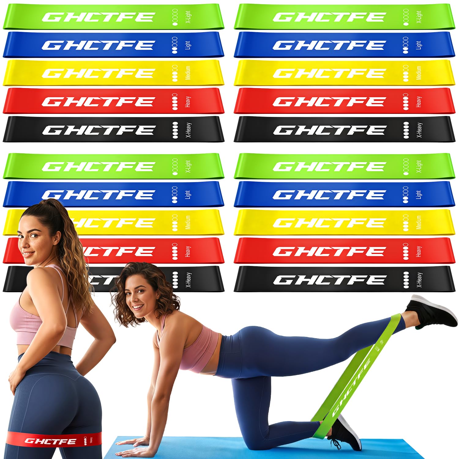 20PCS Resistance Bands Bulk Set for Trainers Small Groups Fitness Classes Mini Bands for Glutes Legs and Core