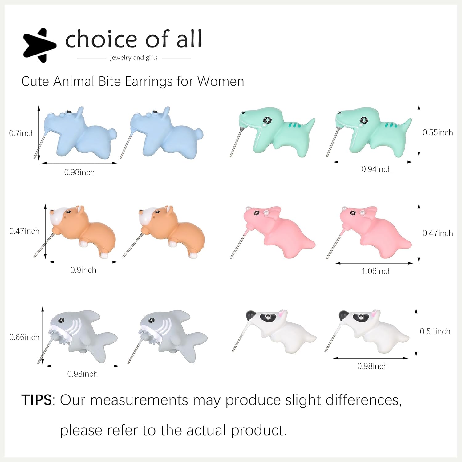 Cute Animal Bite Earrings for Women 3D Clay Animal Dinosaur Earrings Funny Animal Cartoon Biting Ears Stud Earrings Jewelry Gifts Cute Funny Stuff - Image 3