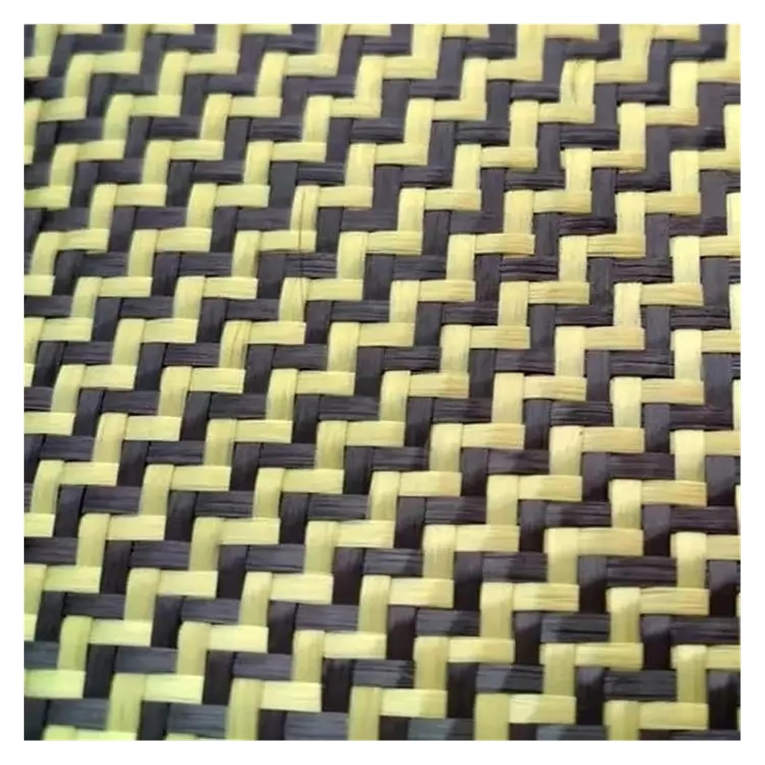 3K 200gsm1100D Real Carbon Fiber Black & Yellow Mixed Fabric 2x2 W Twill Cloth Aramid 40"/ Width(0.5m x 1m a Slice)