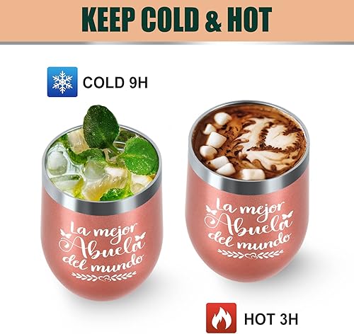 Miniatura 7 de LiqCool Regalos de Abuela en español, regalos para el día de la madre para Abuela, regalos de cumpleaños para vaso de vino de abuela, regalos de