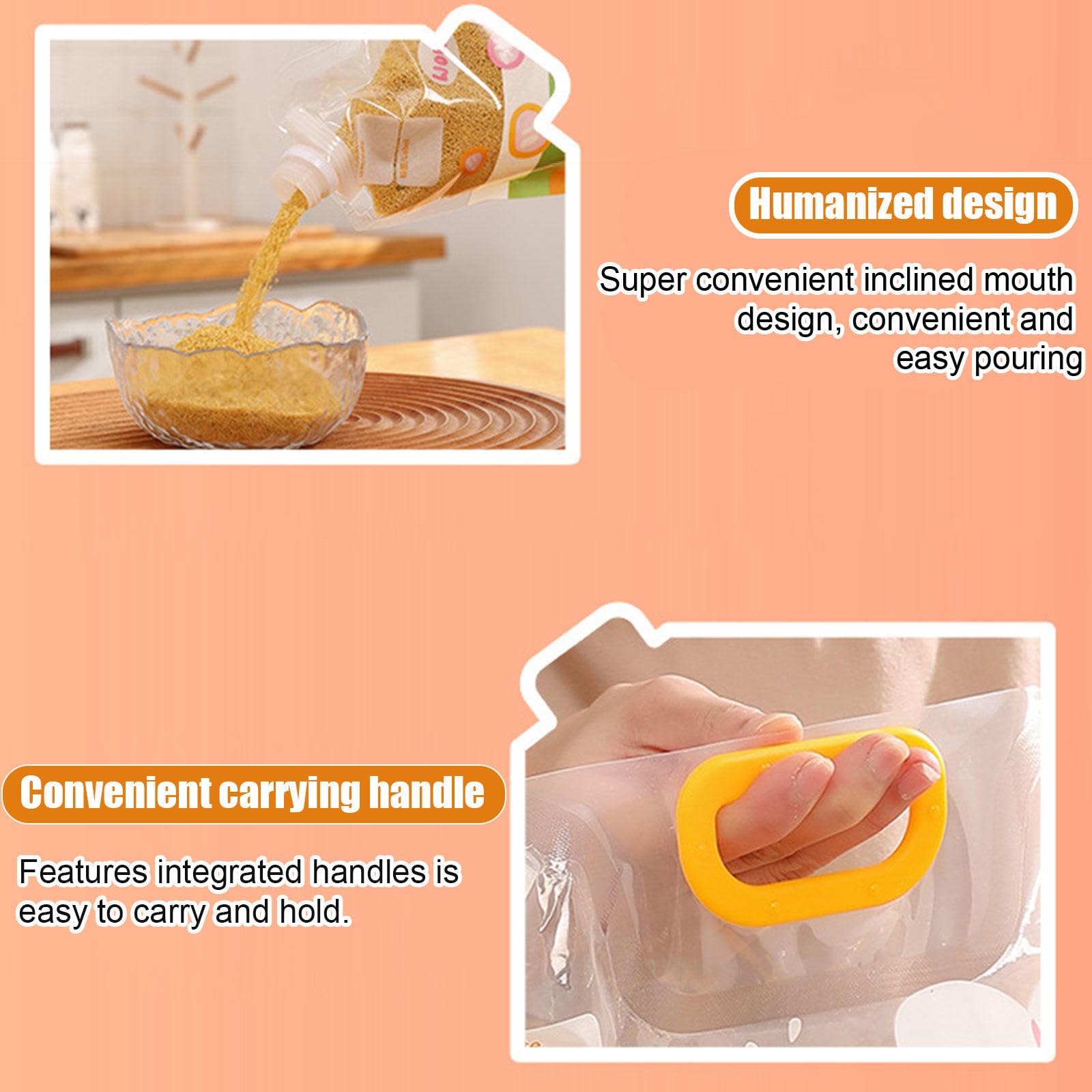 【Confezione da 12】 Borsa Portaoggetti Sigillata per Cereali e Riso - Contenitori per Cereali Ermetici Resistenti All'umidità con Coperchi - Sacchetti Portaoggetti Stand-up,9.8"x9.1"