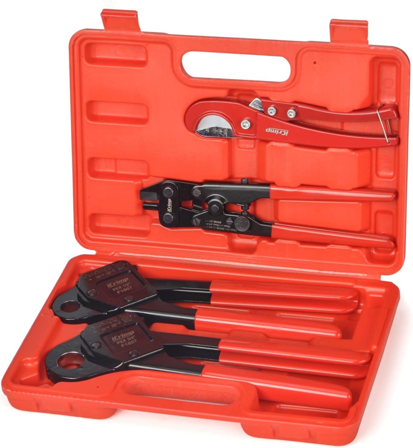 iCrimp IWS1807CN PEX Crimping Tool Kit with PEX Crimpers, PEX Tubing