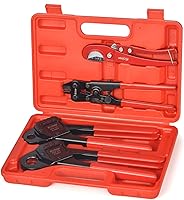 iCrimp IWS-1807CN PEX Crimping Tool Kit: 1/2" & 3/4" Angle Head Crimpers, Cutter, Ring Remover - ASTM F1807 Compliant