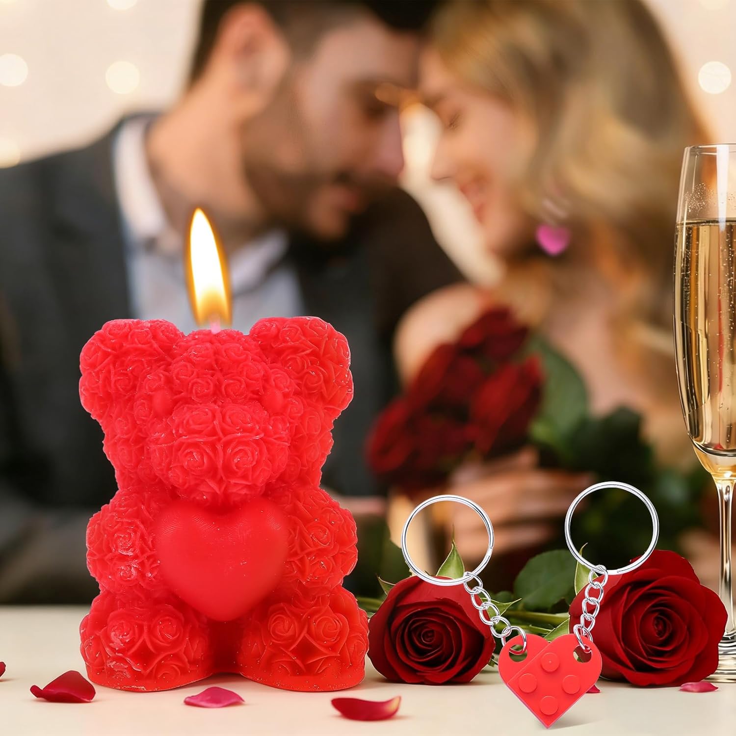 Valentines Day Gifts for Her Basket - 11Pcs Valentines Basket for Women, Pink Gifts Box with 20 oz Tumbler with Lid, Rose & Red Heart Keychain for Mom Teacher Wife Daughter Teen Girls Girlfriend - Image 3