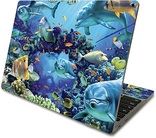 Miniatura 19 de MightySkins Skin compatible con Samsung Chromebook 4 (2021) de 11.6 pulgadas, diseño de leopardo verde azulado, funda protectora, duradera y única