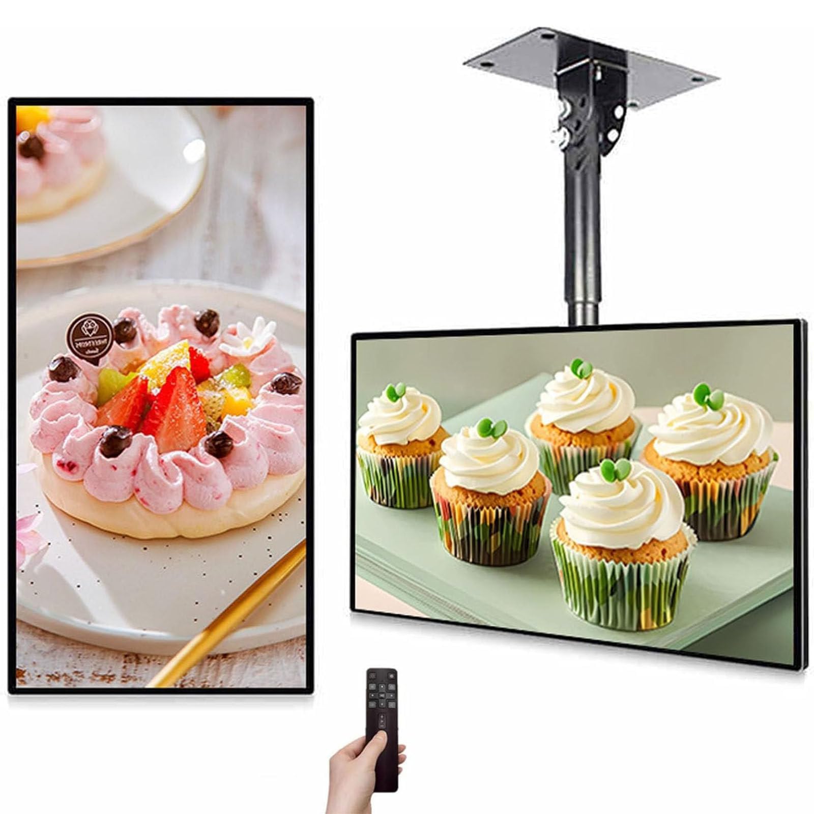 HaiZethonic Digital Advertising Display Screen,Advertising Media Player,Digital Signage,Landscape/Portrait, LCD Monitor Advertising Screen for Restaurants/Cafes/Salons & Shops 43in
