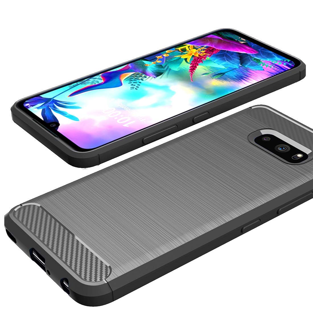 Lustree Lg G8x Thinq Case, Shock-Absorption Carbon Fiber Felxible TPU Soft Silicon Full Body Protective Cover for Lg G8x Thinq (Deep Black) (B08MC8FK93) Amazon Price History, Amazon Price Tracker