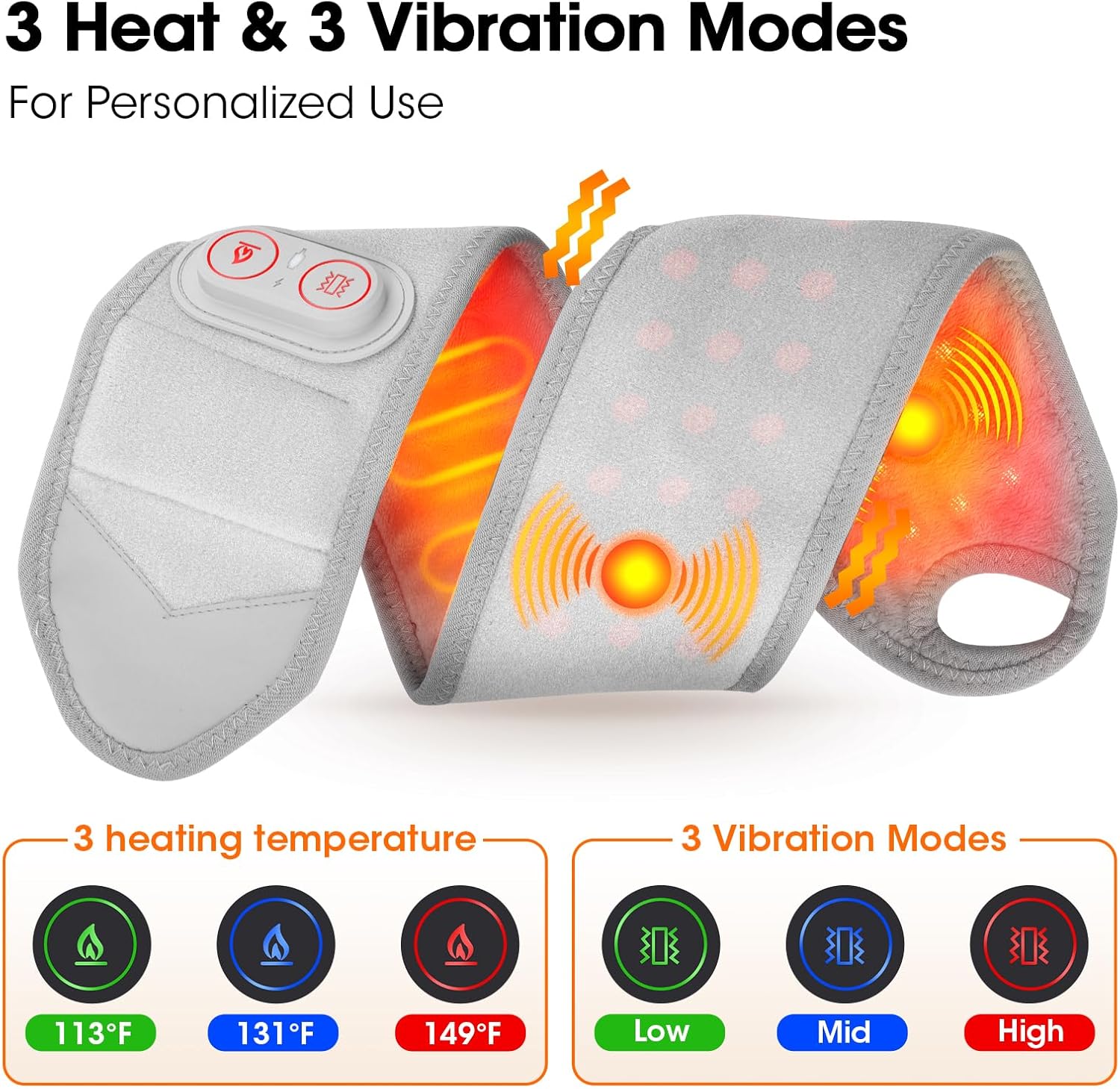 Cordless Wrist Massager with Heat and Red Light, Wrist Heating Pad for Pain Relief, Heated Wrist Brace with Massager, Red Light Therapy for Carpal Tunnel, Hand Wrist Heating Pad