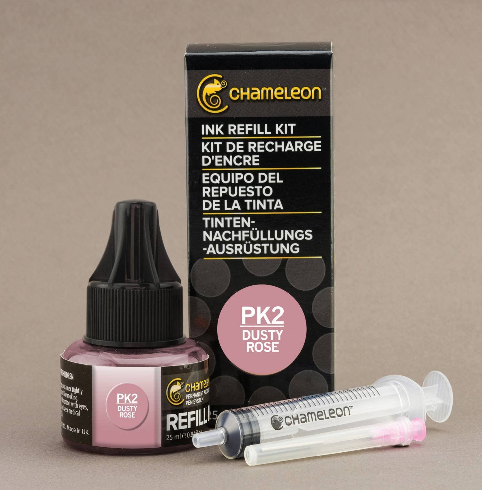 Chameleon Art Products, Ink Refill, Dusty Rose PK2, Complete Refill Kit - 25 ML