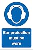 Ear protection must be worn safety sign - 3mm Aluminium sign 200mm x 150mm