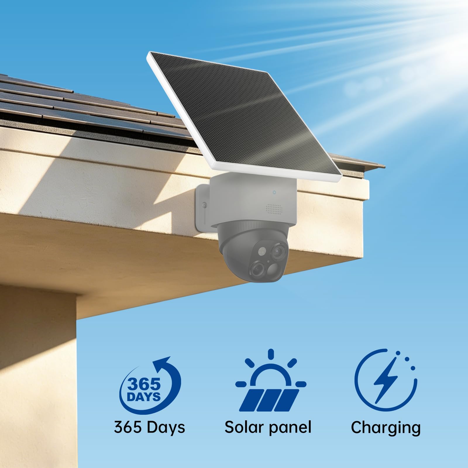 Panneau solaire 5 W pour Eufy Security SoloCam S340, sortie plus élevée de remplacement pour panneau solaire original de 2 W, alimente en continu votre appareil photo S340, étanchéité IP65 (caméra non