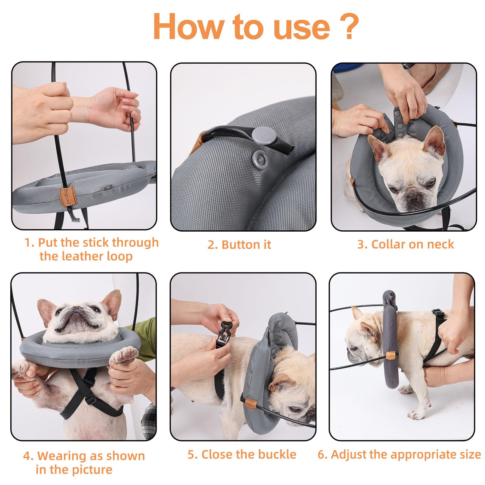 MeiAOBest Blind Dog Halo Guiding Device,Pet Anti-Collision Ring Protective Collar,Comfortable Lightweight Blind Dog Safe Accessories_M - Image 3