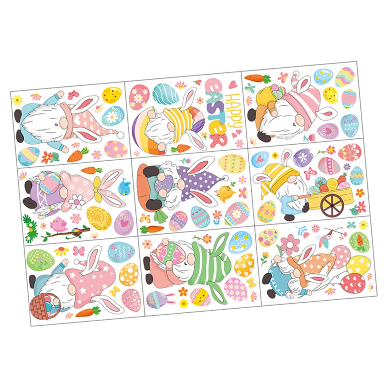 Alipis 5 Ensembles Autocollant Mural De Pâques Flocon De Neige Œuf Lapin De Dessin Animé Décor D'autocollants De Porte De Noël Fenêtre Film Nains Verre De Pâques Stickers Pvc