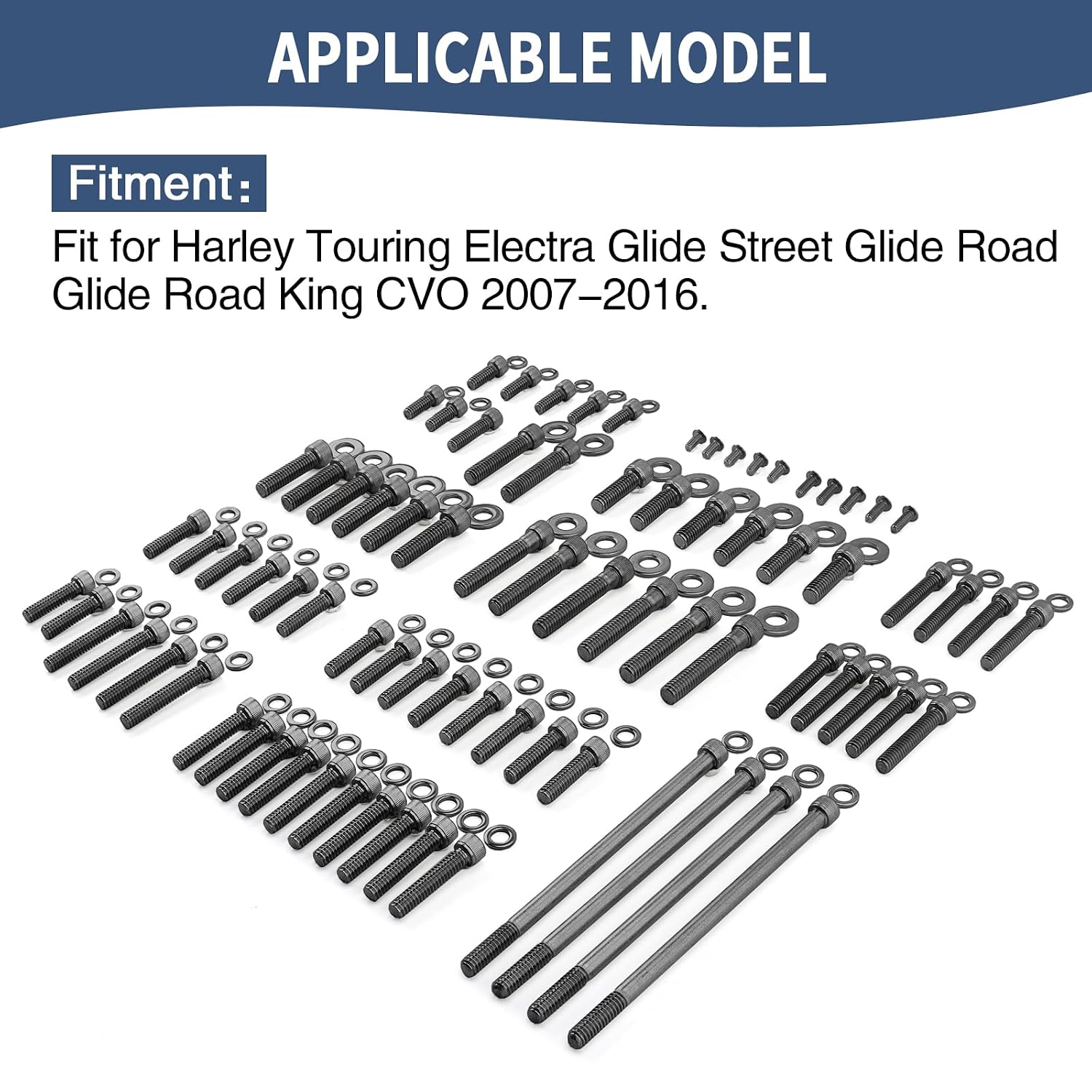 Stainless Steel Engine Hex Bolt Kit Fit for Harley Touring 2007-2016 Electra Glide Street Glide Road Glide Road King CVO