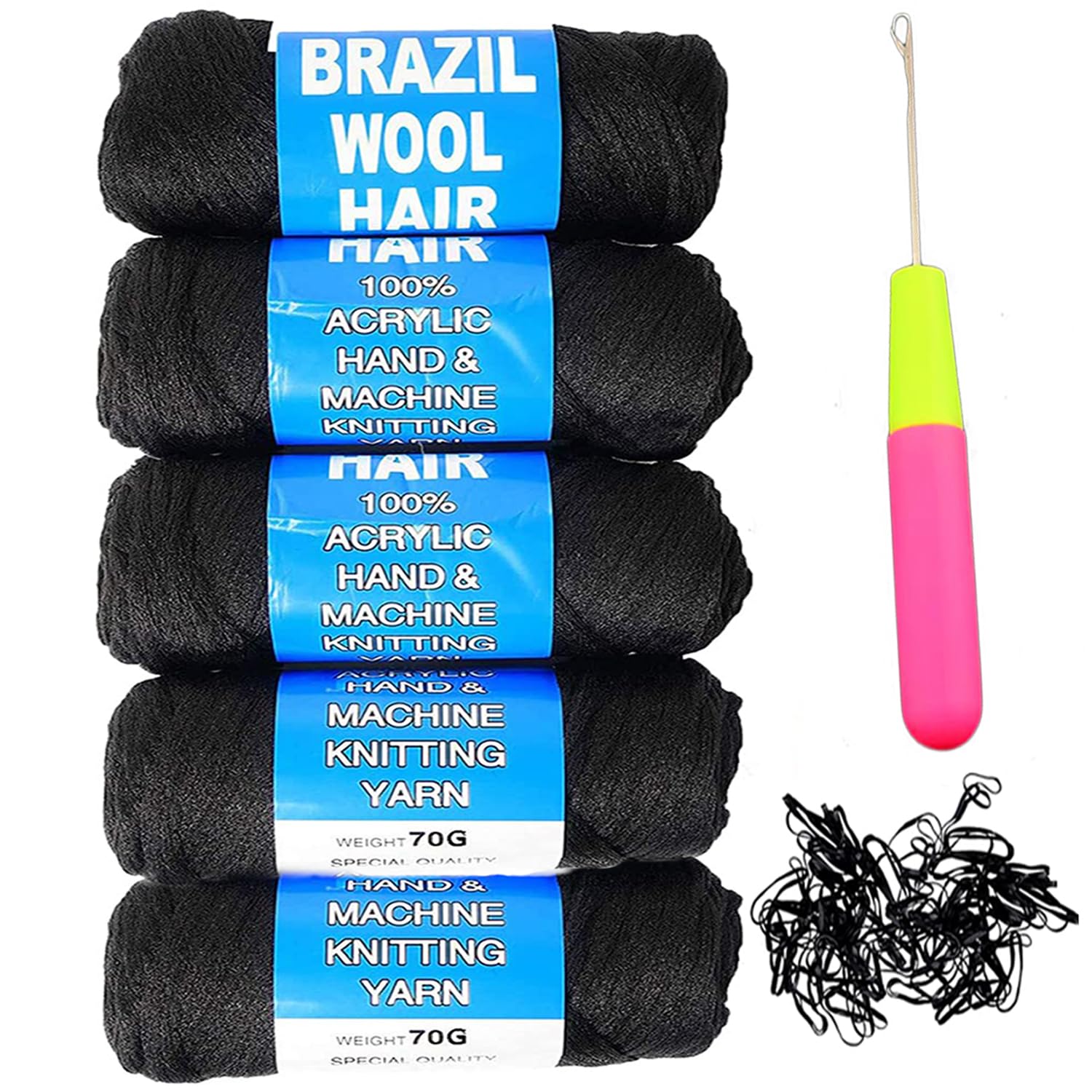 Amazon.com : Brazilian Wool Hair Acrylic Yarn 100% 5PCS for