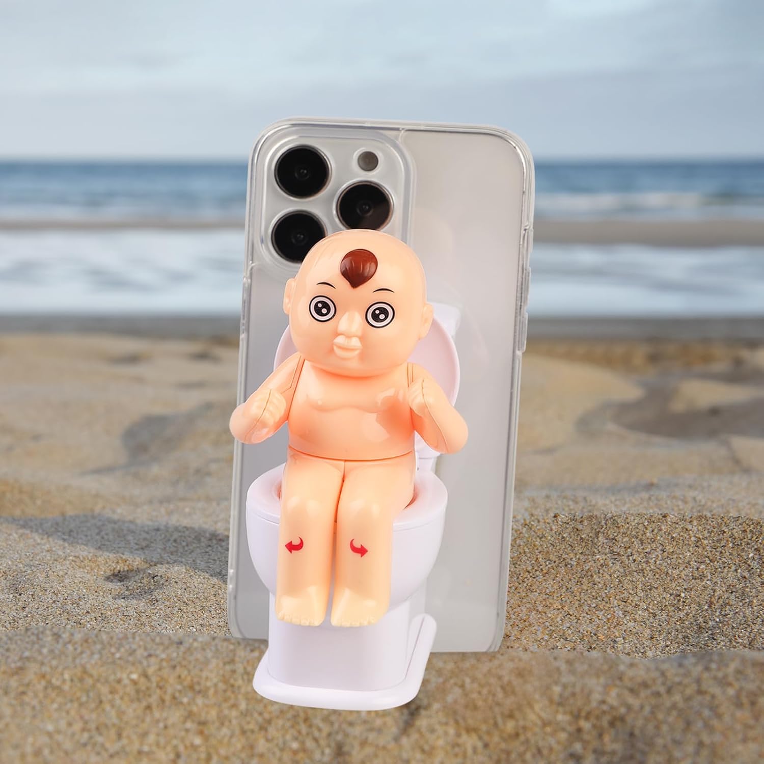 3D Funny Tricky Toilet Boy Phone Case Compatible with iPhone 15 Pro Max Case, TPU Shockproof Clear Spoof Boy Cartoon Phone Case, Perfect Spoof Gift for Her or Him Ideas