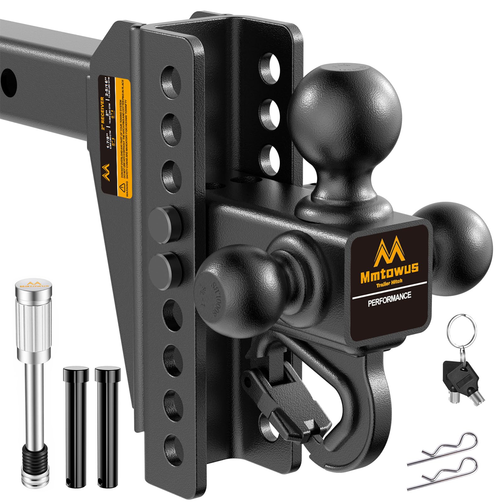 Photo 1 of Mmtowus Adjustable Trailer Hitch - Drop Hitch Fit 2" Receiver -8" Drop/Rise